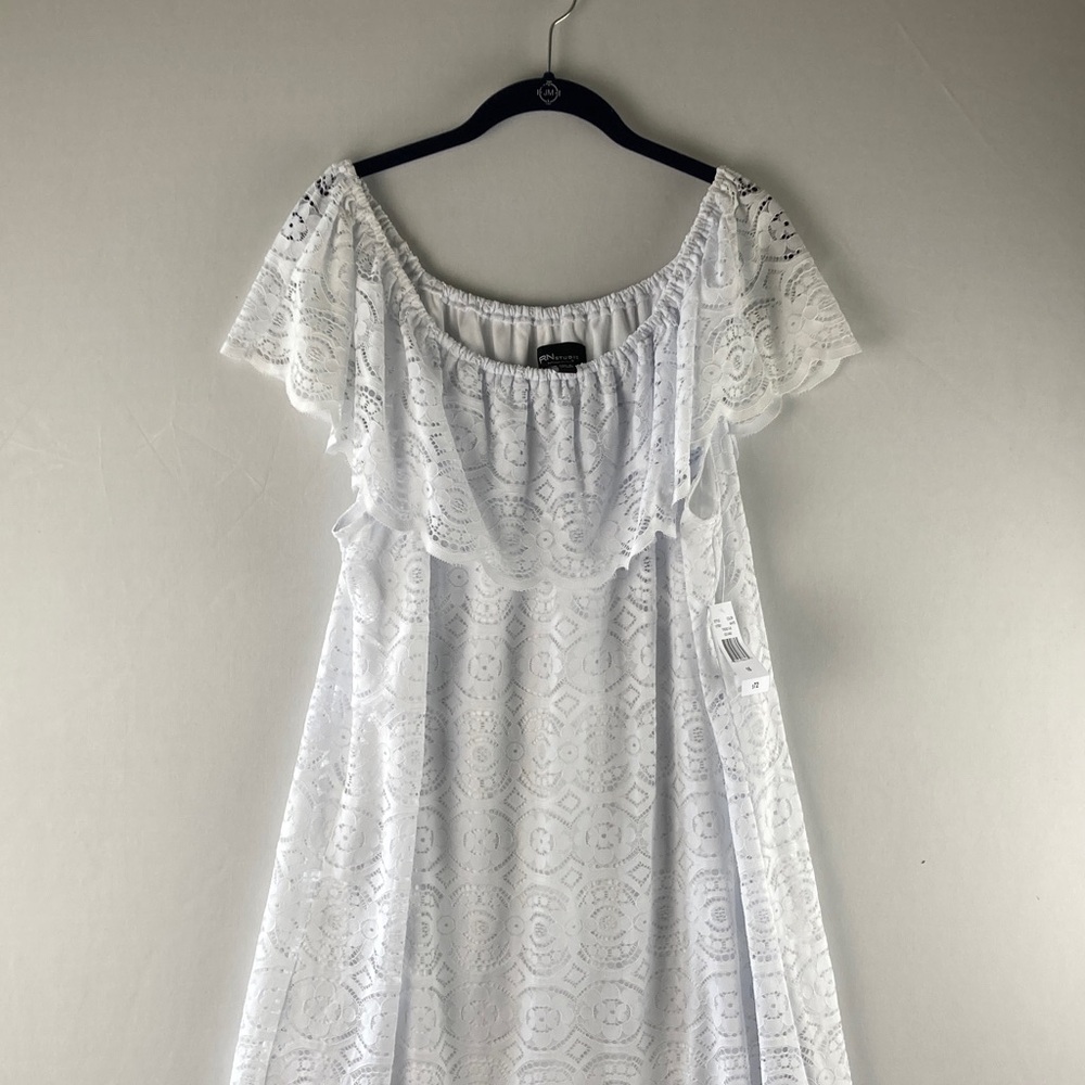 Elegant White Lace Off-Shoulder Dress RN studio